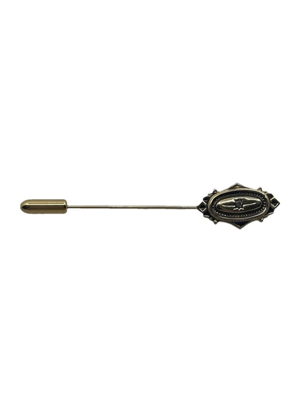Vintage‎ Avon Kensington Stick Pin Victorian Revival Gold Tone Heraldic Lapel